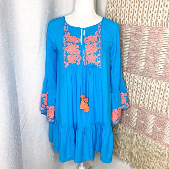Lilly Pulitzer | Dresses | Lilly Pulitzer Amisa Blue Embroidered Tunic Dress  Womens Size Xs | Poshmark